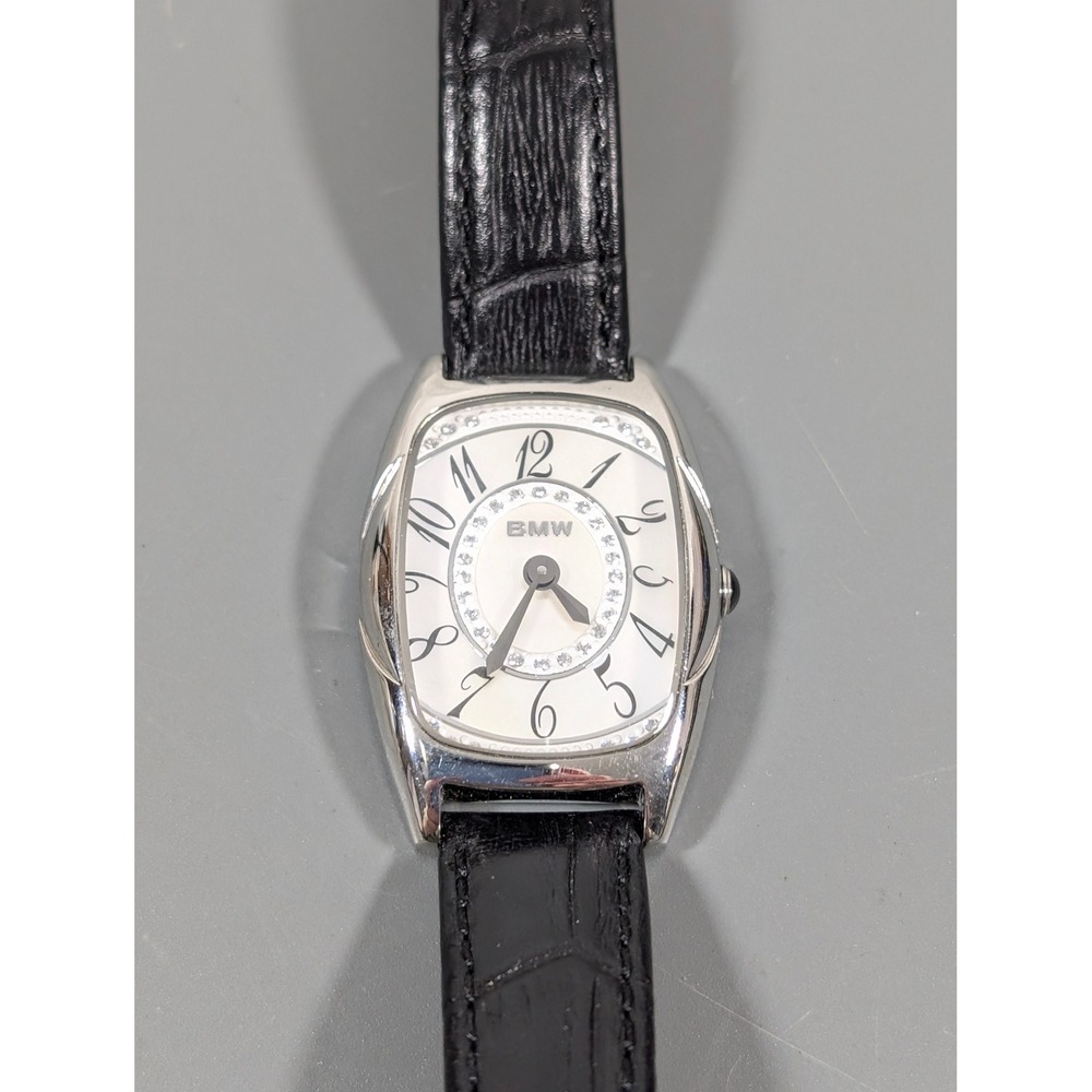 BMW Ladies Swiss Made Watch Mother of‎ Pearl MOP Crystal Bezel Stainless Steel
